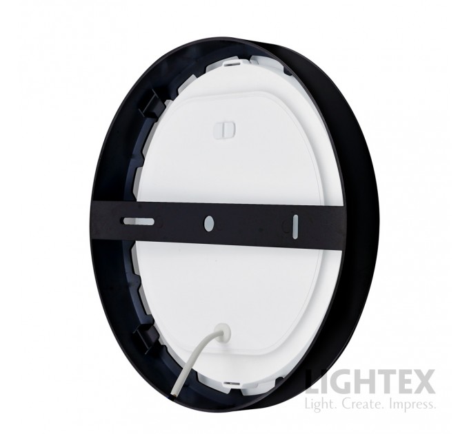 LED луна CARO N за скрит и открит монтаж черна влагозащитена 220V 18W IP54 CCT 1530lm Ø170xH31mm/ cut Ø150mm Lightex