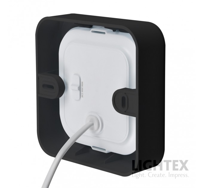 LED луна CARO N за скрит и открит монтаж черна влагозащитена 220V 9W IP54 CCT 765lm 120x120xH31mm/ cut 100x100mm Lightex