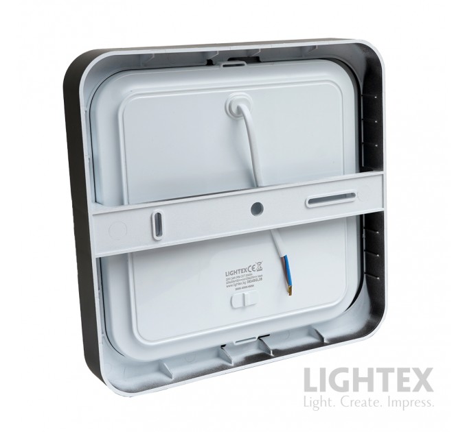 LED луна CARO N за скрит и открит монтаж черна влагозащитена 220V 24W IP54 CCT 2040lm 225x225xH32mm/ cut 205x205mm Lightex