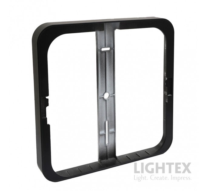 LED луна CARO N за скрит и открит монтаж черна влагозащитена 220V 24W IP54 CCT 2040lm 225x225xH32mm/ cut 205x205mm Lightex