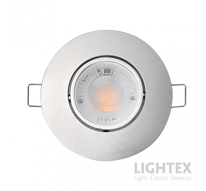 LED луна матиран хром влагозащитена 220V 4.5W  IP44 3000/4000/6500K 400lm Ø90x33mm/cut Ø70mm подвижна кръгла Lightex