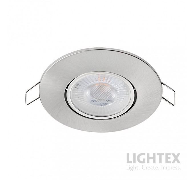 LED луна матиран хром влагозащитена 220V 4.5W  IP44 3000/4000/6500K 400lm Ø90x33mm/cut Ø70mm подвижна кръгла Lightex
