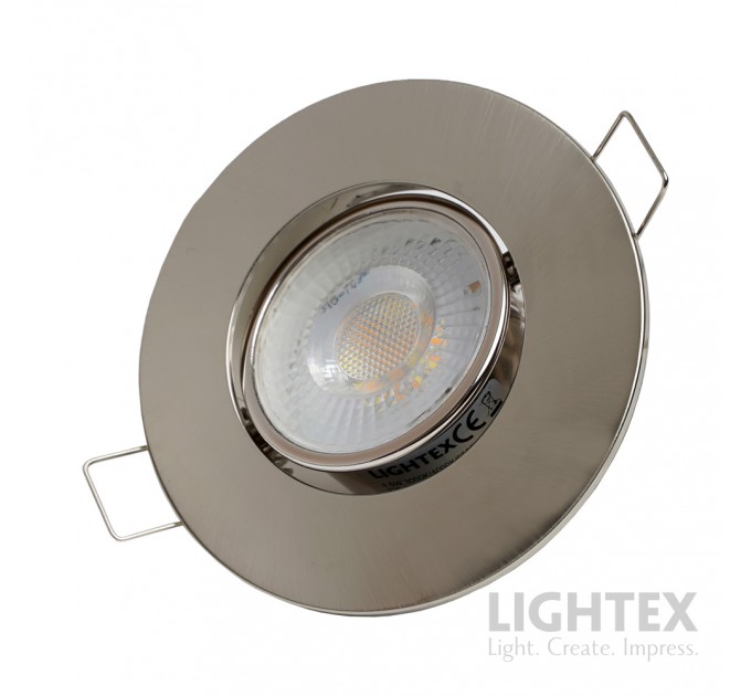 LED луна матиран хром влагозащитена 220V 4.5W  IP44 3000/4000/6500K 400lm Ø90x33mm/cut Ø70mm подвижна кръгла Lightex