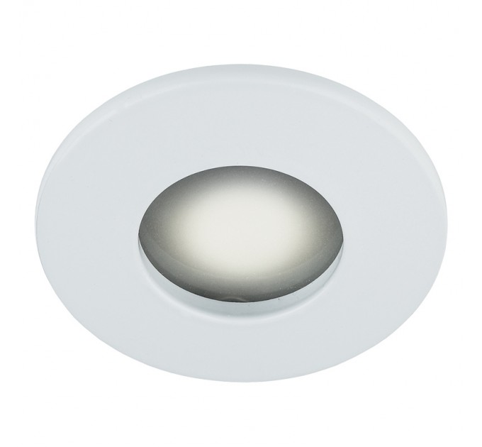 Влагозащитена луна алуминиева с матирано стъкло бяла Ø80mm/cut 75mm  MR16-80 IP44 Lightex