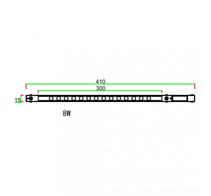 LED линейно тяло за шина KATANA GRILLE DC48V 8W 4000K 500lm 30° 410x15x17mm алуминий черен Lightex