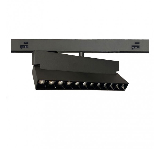 LED прожектор за шина KATANA LEE DC48V 12W 4000K 600lm 24° 220x23x87mm алуминий черен Lightex