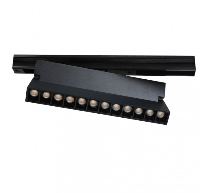 LED прожектор за шина KATANA LEE DC48V 12W 4000K 600lm 24° 220x23x87mm алуминий черен Lightex