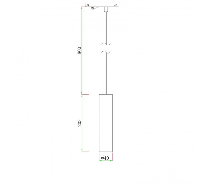 LED пендел за шина KATANA PIPE DC48V 5W 4000K 250lm Ø40х203mm алуминий черен Lightex