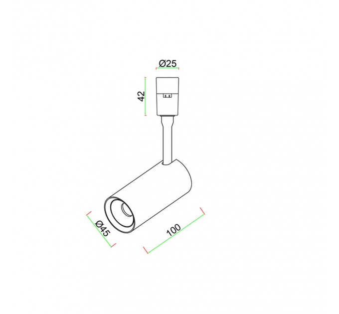 LED прожектор за система IMAGINARIUM SKY DC48V 7W 4000K 420lm 36° Ø45x100mm алуминий черен Lightex