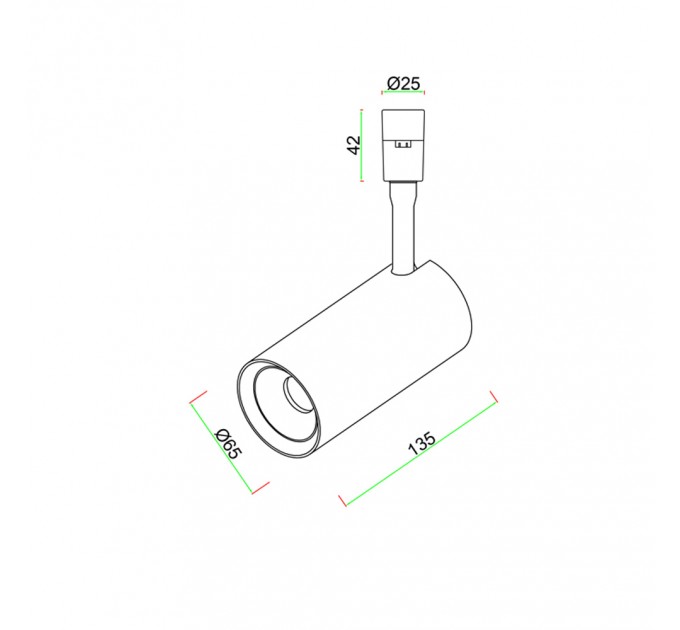 LED прожектор за система IMAGINARIUM SKY DC48V 18W 4000K 1200lm 36° Ø65x135mm алуминий черен Lightex