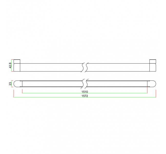 LED линейно тяло за система IMAGINARIUM LINE DC48V 70W 4000K 2100lm 1572x23x42.8mm черен Lightex