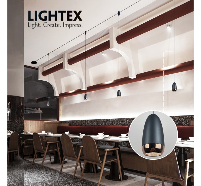 LED пендел за система IMAGINARIUM MIRA DC48V 6W 3000K 300lm Ø60x120mm алуминий черен Lightex