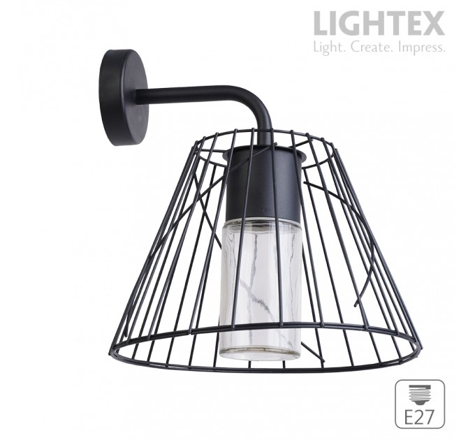Градинско тяло MALAGA стенно 1xЕ27 IP44 мат.черно  315x310x327mm Lightex