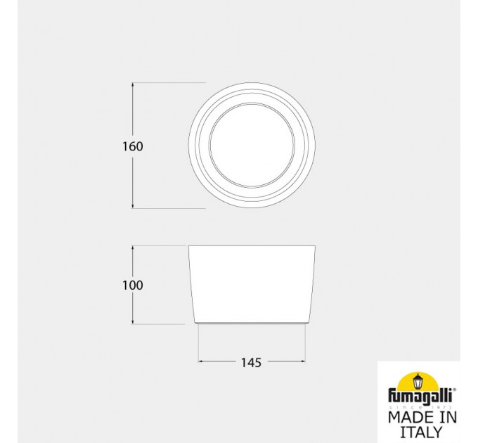 Луна за открит монтаж LIVIA 160 черна GX53 LED 7W 3000K/4000K/6500K 800lm IP55 Ø160 Fumagalli