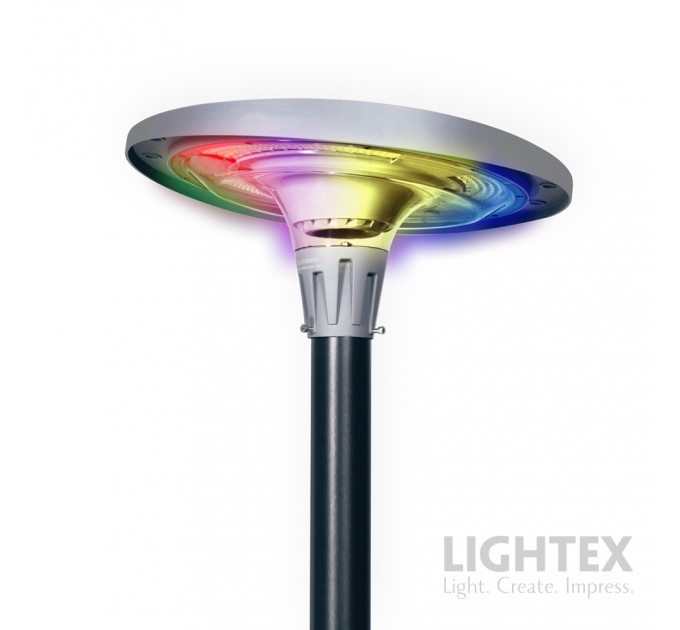 LED Соларен градински осветител RONDO 30W RGB+WW+CW 2200lm battery Li 3.2V 32Ah APP Bluethooth + дистанционно управление IP65 Lightex