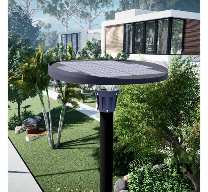 LED Соларен градински осветител RONDO 30W RGB+WW+CW 2200lm battery Li 3.2V 32Ah APP Bluethooth + дистанционно управление IP65 Lightex