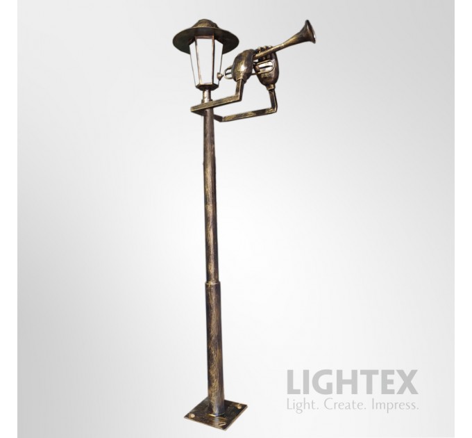 Декоративен парков осветител TRUMPETER 220V E27 max.15W H1.8m IP65 алуминий Lightex