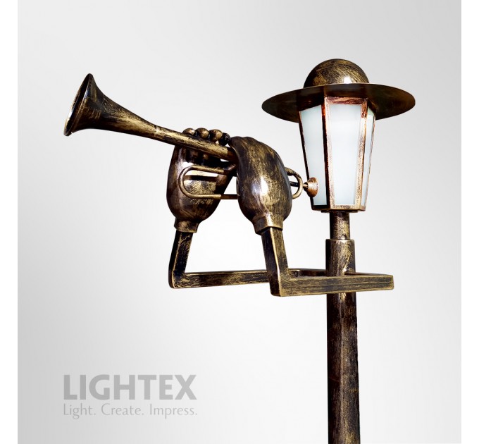 Декоративен парков осветител TRUMPETER 220V E27 max.15W H1.8m IP65 алуминий Lightex