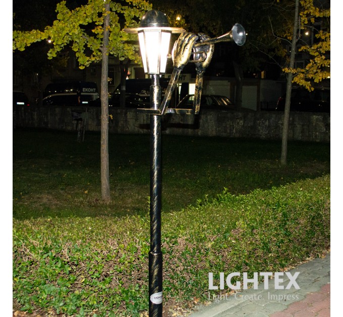 Декоративен парков осветител TRUMPETER 220V E27 max.15W H1.8m IP65 алуминий Lightex