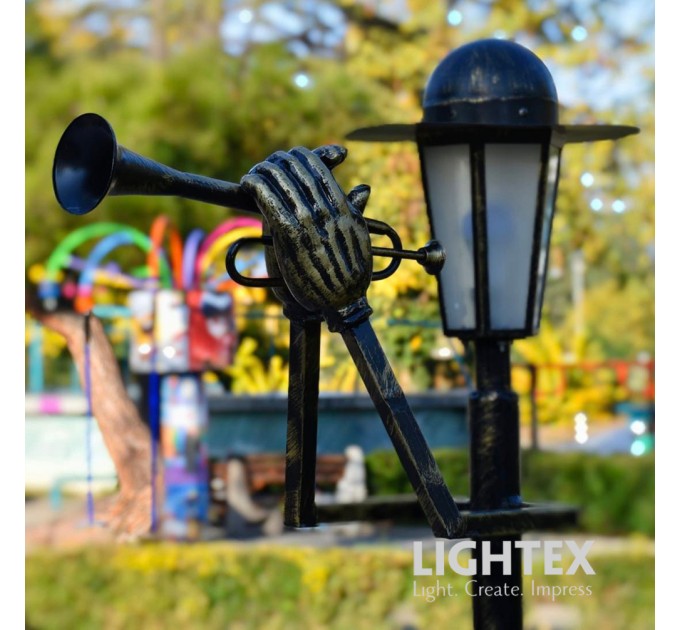 Декоративен парков осветител TRUMPETER 220V E27 max.15W H1.8m IP65 алуминий Lightex