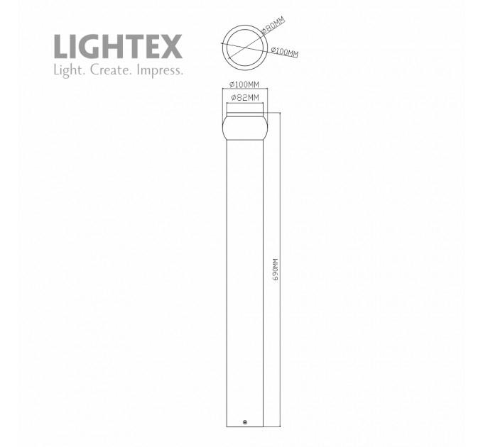 Градинско тяло GIN 1xE27 IP54 H690mm черно Lightex