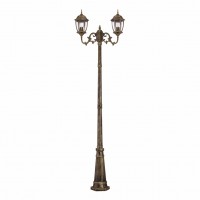 Градински стълб FIRENCE 2200mm 2xE27 старо злато IP44 Lightex