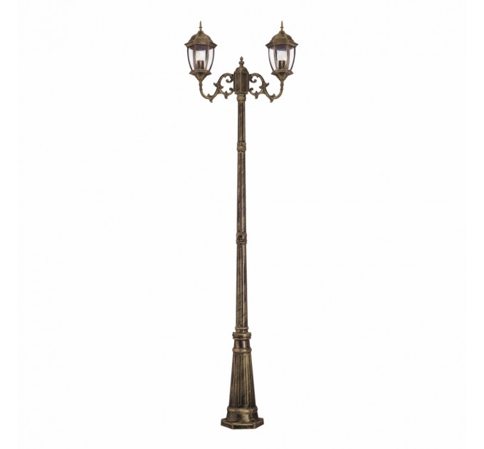 Градински стълб FIRENCE 2200mm 2xE27 старо злато IP44 Lightex
