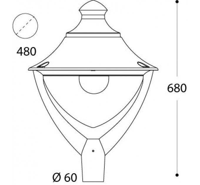 Осветително тяло BEPPE 400 черно 1xE27 LED 30W 3000/4000K 3500lm IP65 Fumagalli