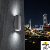 Фасаден осветител FRANCA 90 2L 2xGU10 LED 7W 2700-4000K 700lm IP55 сив Fumagalli