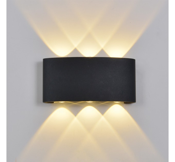 LED фасаден осветител DAKOTA 6x1W 3000K 220V IP65 370lm черен 170x41x82 Lightex