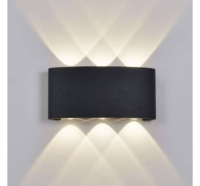 LED фасаден осветител DAKOTA 6x1W 4000K 220V IP65 370lm черен 170x41x82 Lightex