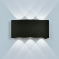 LED фасаден осветител DAKOTA 6x1W 6000K 220V IP65 370lm черен 170x41x82 Lightex