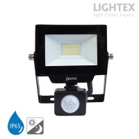 LED прожектор черен HERO със сензор 10W 6500K 900lm 220V IP65 Lightex