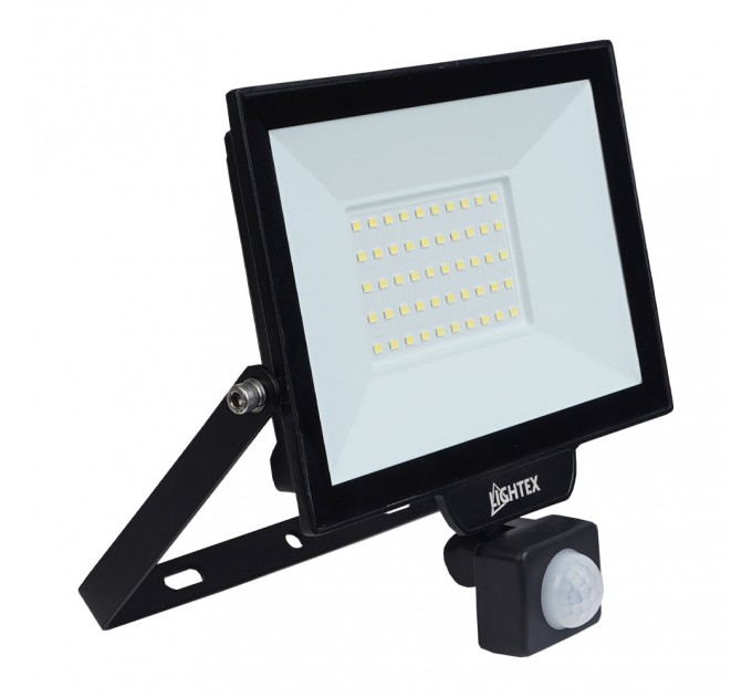 LED прожектор черен HERO със сензор 50W 6500K 4500lm 220V IP65 Lightex