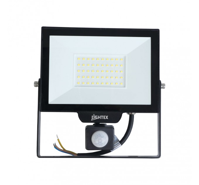 LED прожектор черен HERO със сензор 50W 6500K 4500lm 220V IP65 Lightex