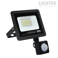 LED прожектор черен  TOMI със сензор 20W 6500K 2000Lm IP65 185-265V  Lightex