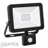 LED прожектор черен  SLIM PREMIUM 220V 10W IP65 със сензор NW 4000K 800lm Lightex
