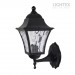 Градински фенер RAVELLO UP 1xЕ27 черен 300x150x190mm IP44 Lightex