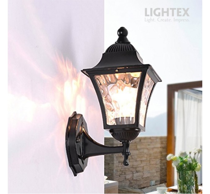 Градински фенер RAVELLO UP 1xЕ27 черен 300x150x190mm IP44 Lightex