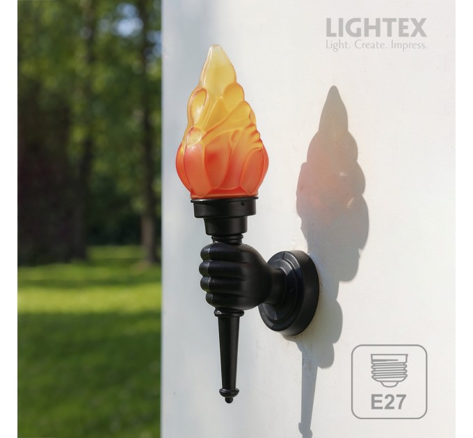 Градински фенер ATHINA 1xЕ27 черен 150x470mm IP44 Lightex