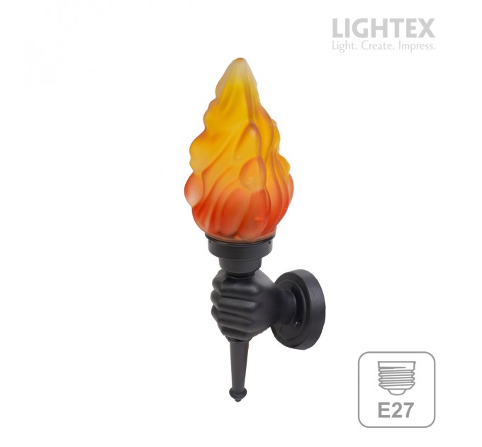 Градински фенер ATHINA 1xЕ27 черен 150x470mm IP44 Lightex