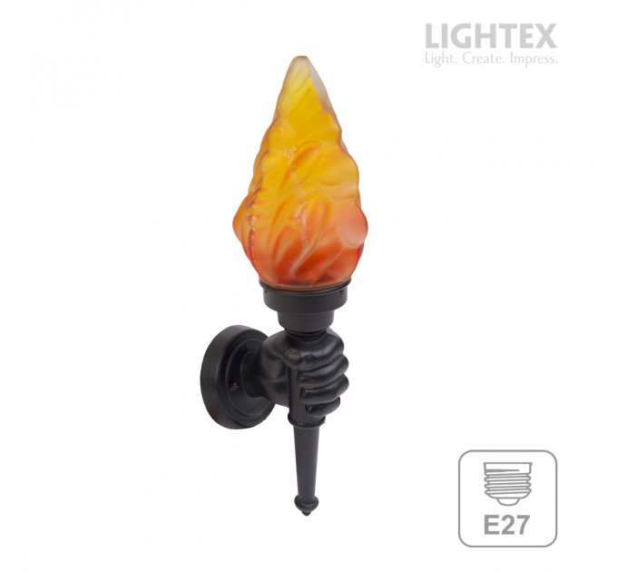 Градински фенер ATHINA 1xЕ27 черен 150x470mm IP44 Lightex