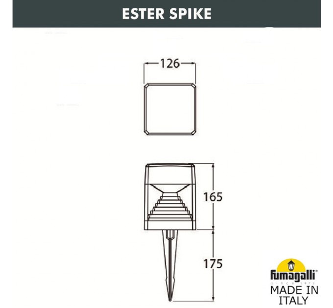 Осветително тяло ESTER SPIKE сиво GX53 LED 7W 3000K/4000K/6500K 800lm IP55 с колче Fumagalli