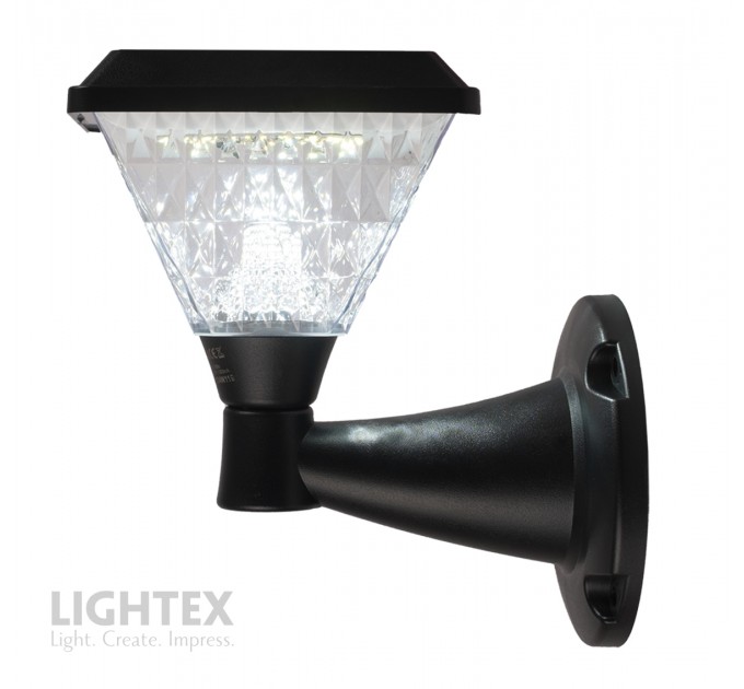 LED соларен аплик DEA SQ 1.5W 3000K-6500K+RGB 150lm IP65 черен батерия 3.7V 1200mAh H245mm с дистанционно димируем Lightex