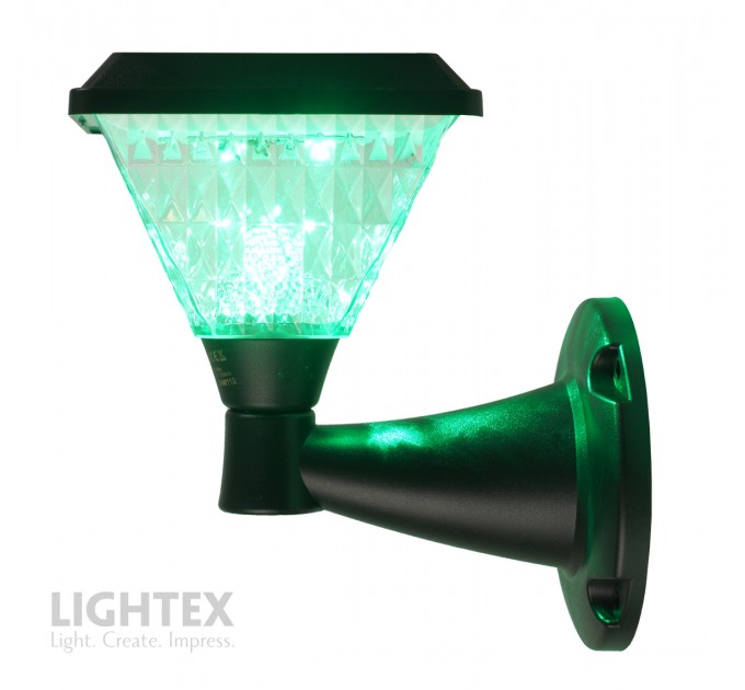 LED соларен аплик DEA SQ 1.5W 3000K-6500K+RGB 150lm IP65 черен батерия 3.7V 1200mAh H245mm с дистанционно димируем Lightex