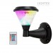 LED соларен аплик DEA 1.5W 3000K-6500K+RGB 150lm IP65 черен батерия 3.7V 1200mAh H230mm с дистанционно овал димируем Lightex