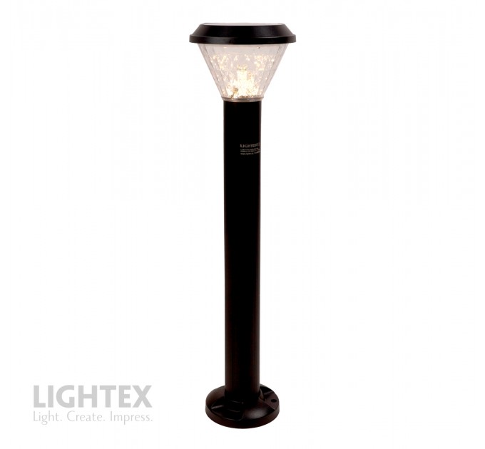 LED соларен градински стълб DEA 1.5W 3000K-6500K+RGB 150lm  IP65 черен батерия 3.7V 1200mAh H630mm с дистанционно овал димируем Lightex