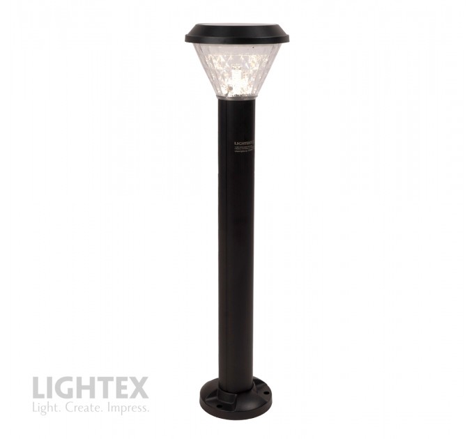 LED соларен градински стълб DEA 1.5W 3000K-6500K+RGB 150lm  IP65 черен батерия 3.7V 1200mAh H630mm с дистанционно овал димируем Lightex