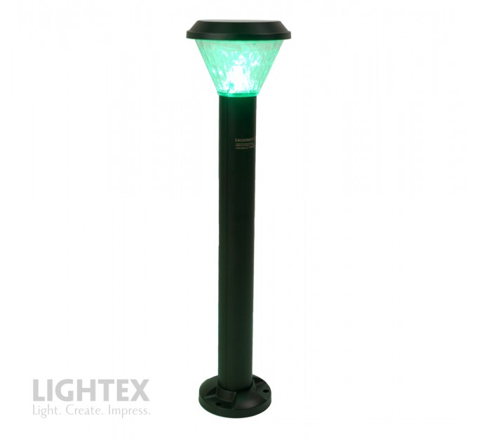 LED соларен градински стълб DEA 1.5W 3000K-6500K+RGB 150lm  IP65 черен батерия 3.7V 1200mAh H630mm с дистанционно овал димируем Lightex