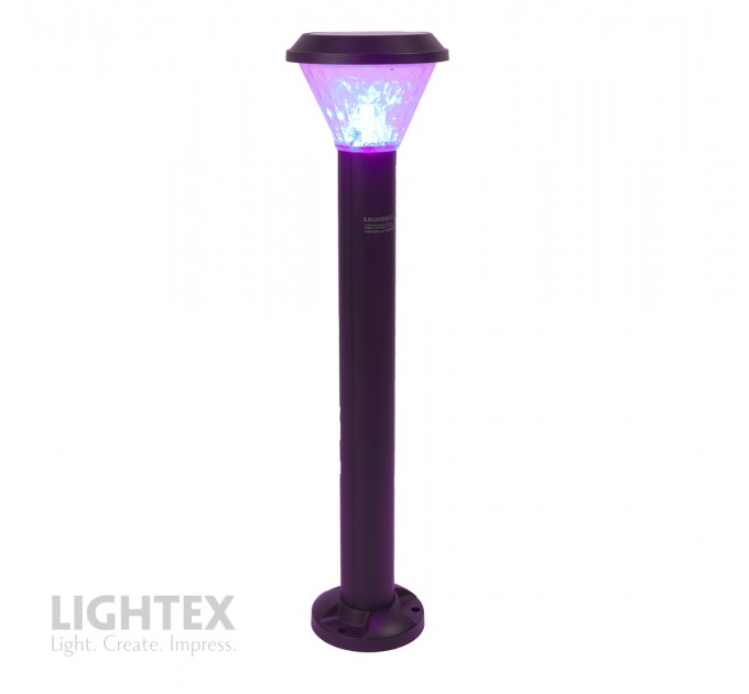 LED соларен градински стълб DEA 1.5W 3000K-6500K+RGB 150lm  IP65 черен батерия 3.7V 1200mAh H630mm с дистанционно овал димируем Lightex
